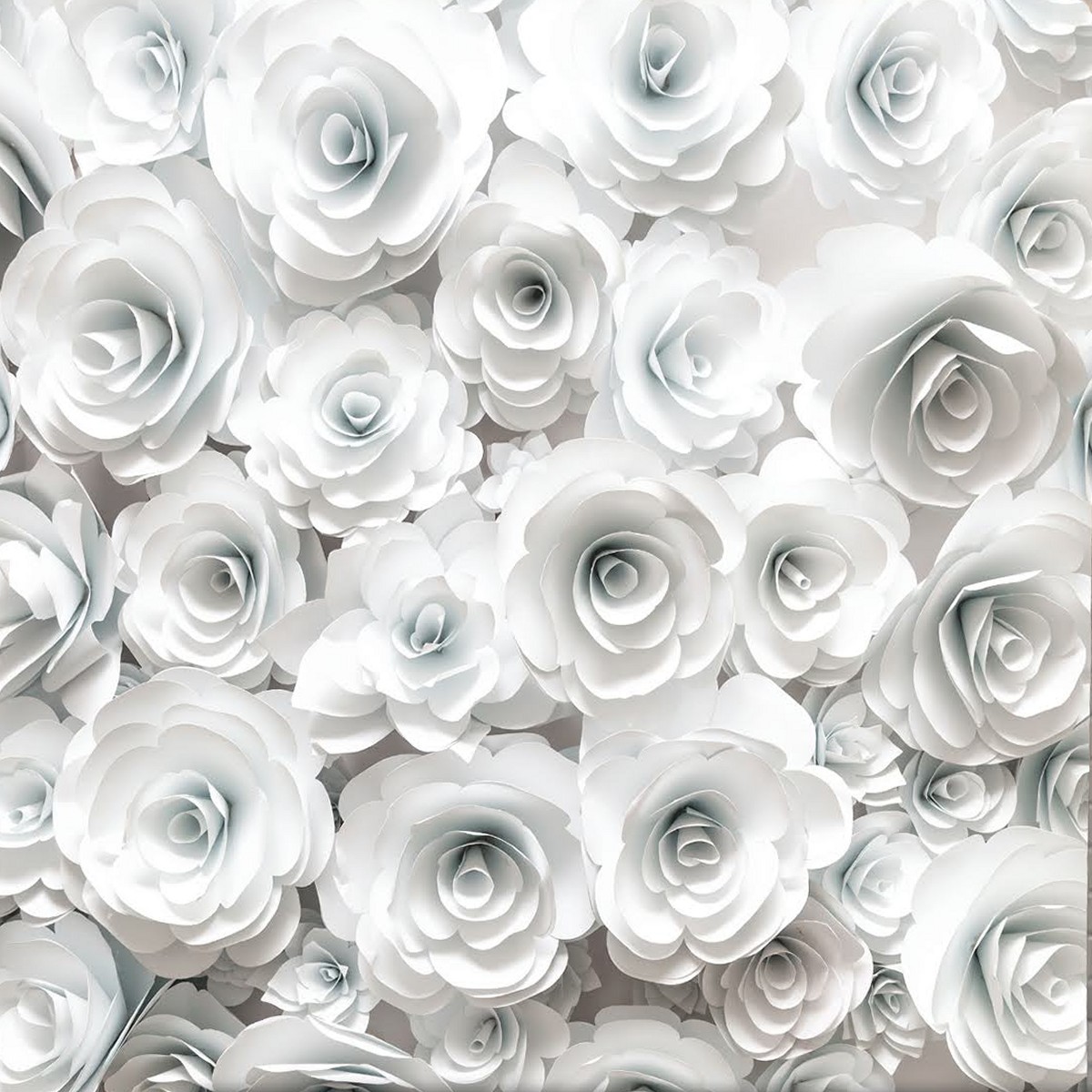 3D White Flowers photobooth backdrop