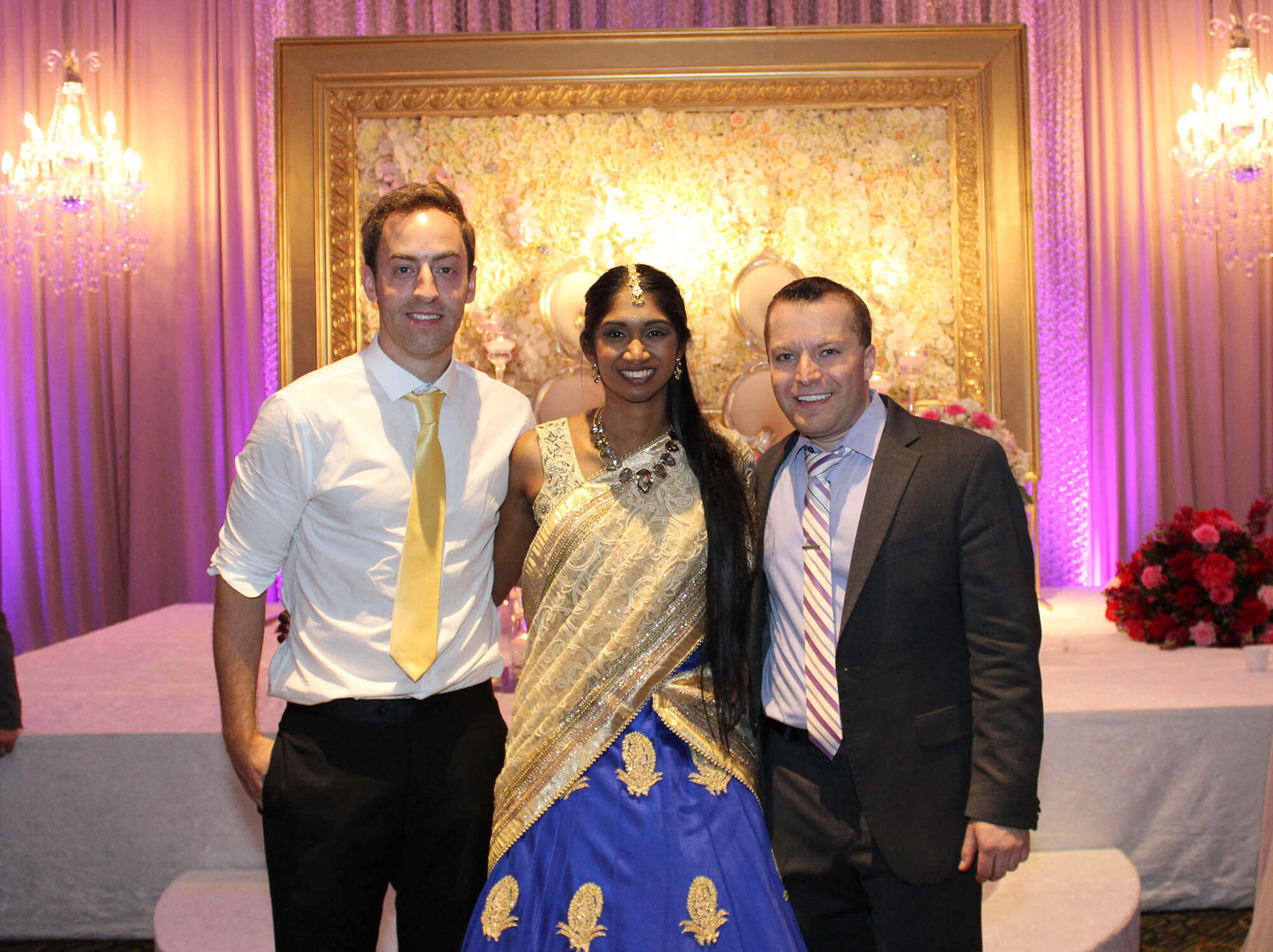 Asha, Dustin, and Paul together after the wedding
