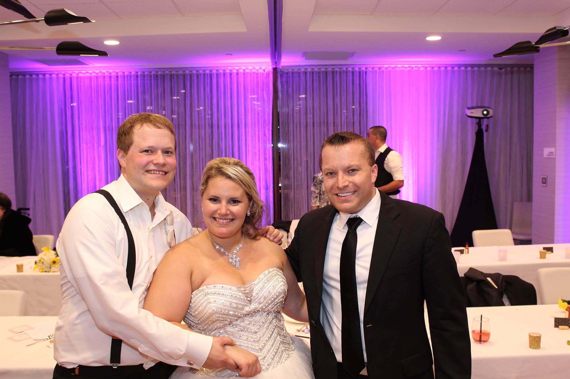 Bride and Groom with DJ Paul Le Meridien Oak Brook Blog Cover