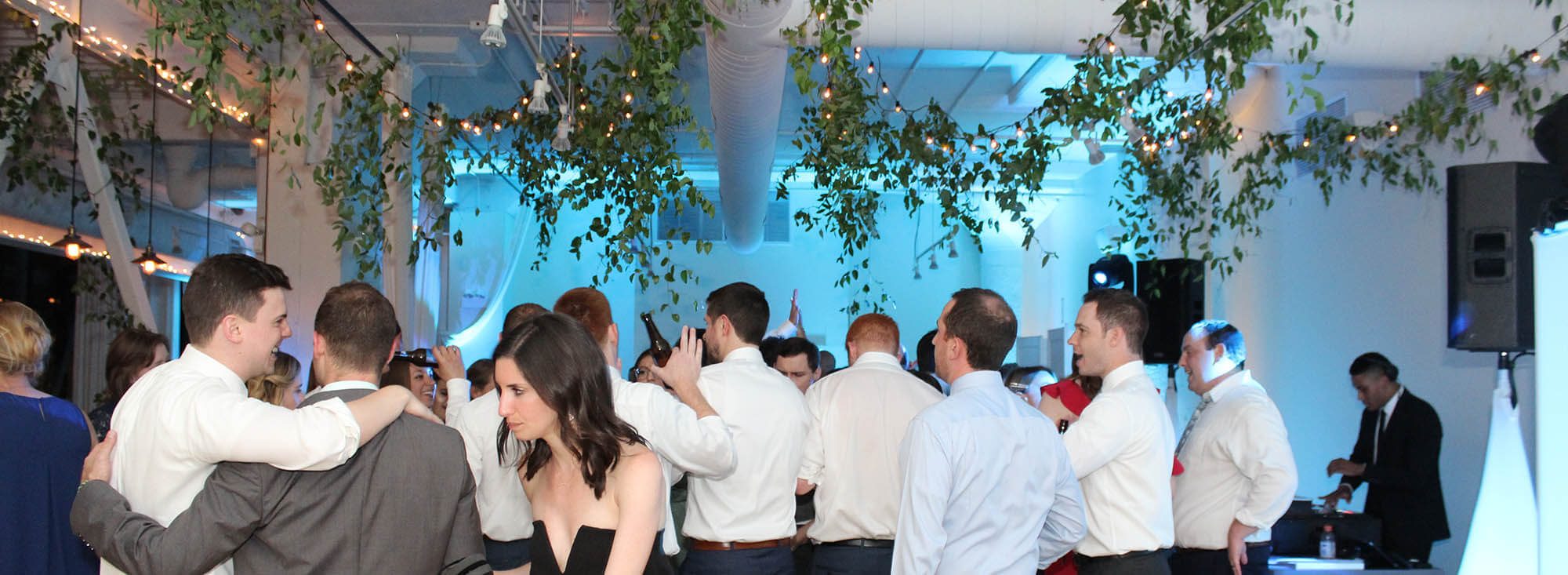 wedding with uplighting rentals at downtown chicago greenhouse loft