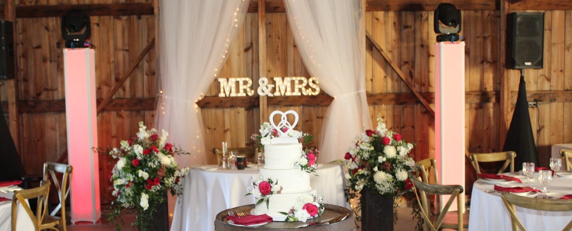 Mr and Mrs sign at Wedding