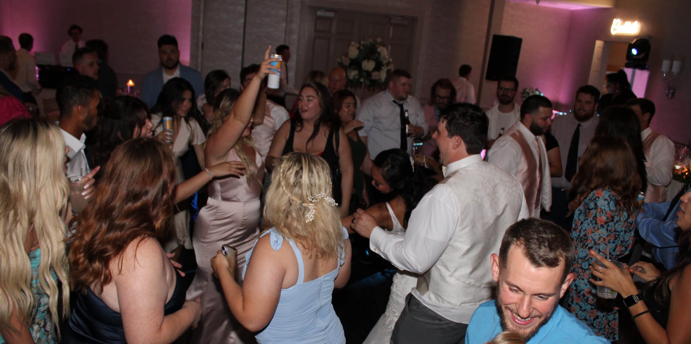 A group of people dancing