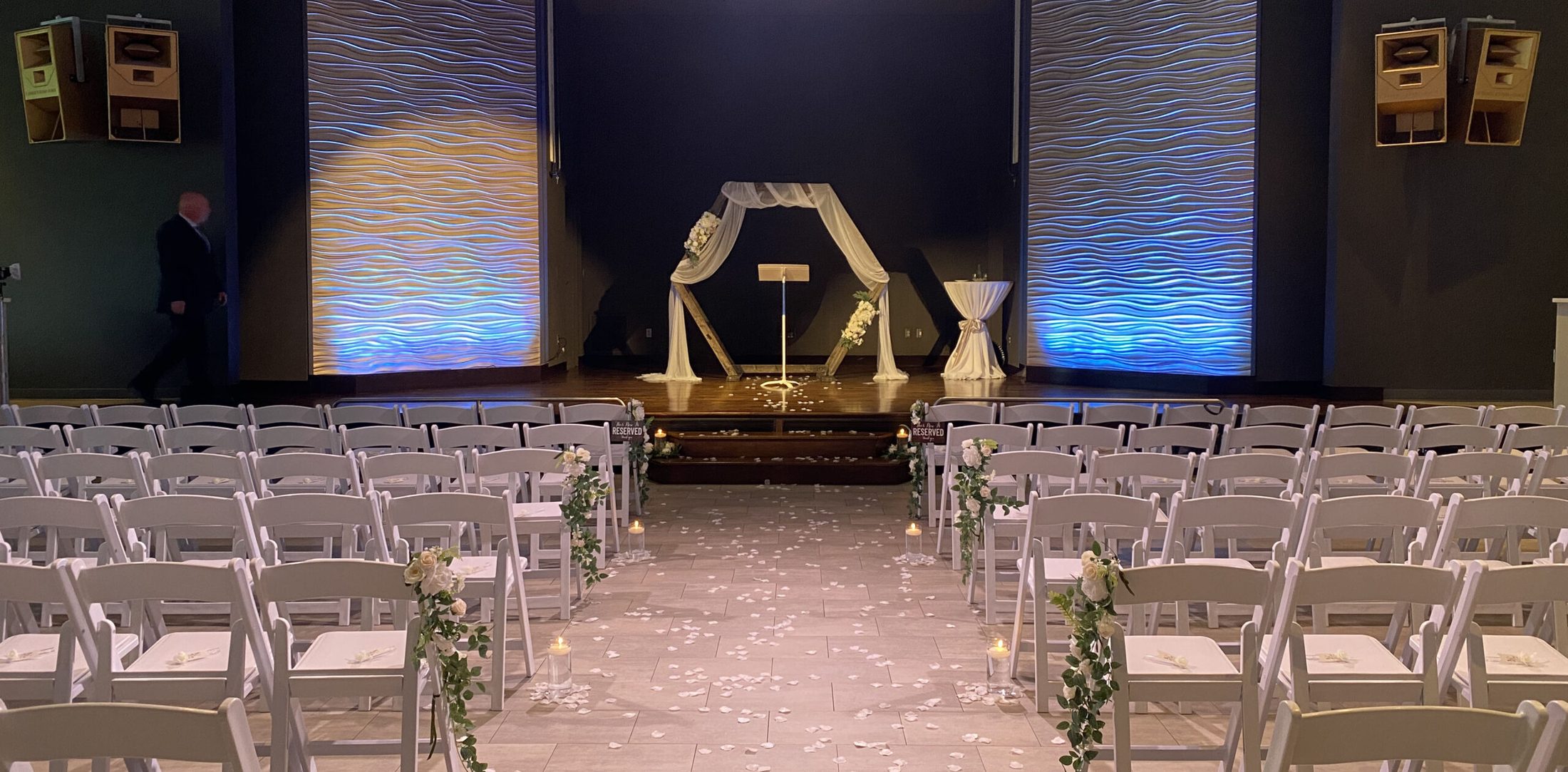 Ceremony set up for wedding at RiverStone Wedding/Event Center in Fort Atkinson, Wisconsin